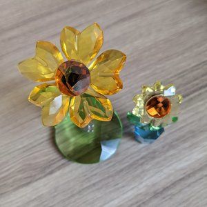 Swarovski set of 2 flower decoration